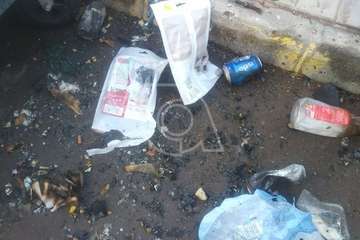 El vandalismo calcina un contenedor en Las Huesas (Telde)/TA.